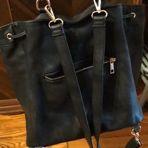 Black backpack/purse, faux leather